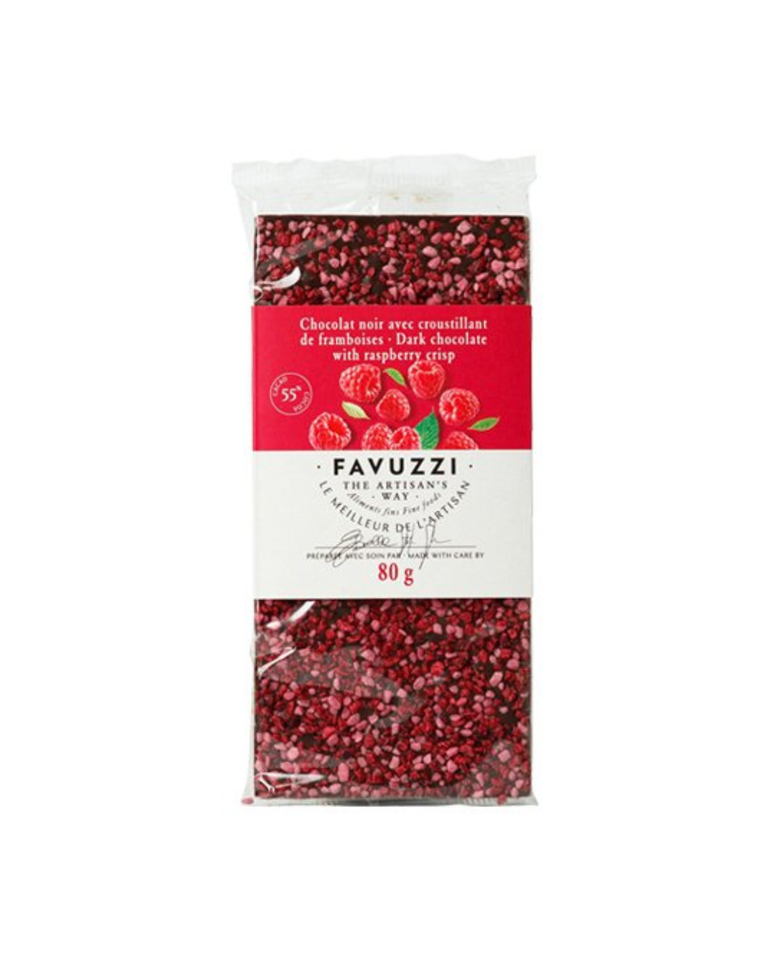 55% CACAO RASPBERRY BAR 80G