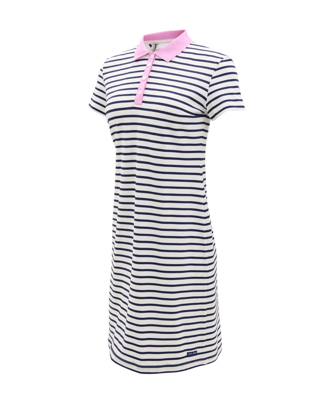 AGEN STRIPED POLO DRESS "NEIGE/MARINE/NACRE"