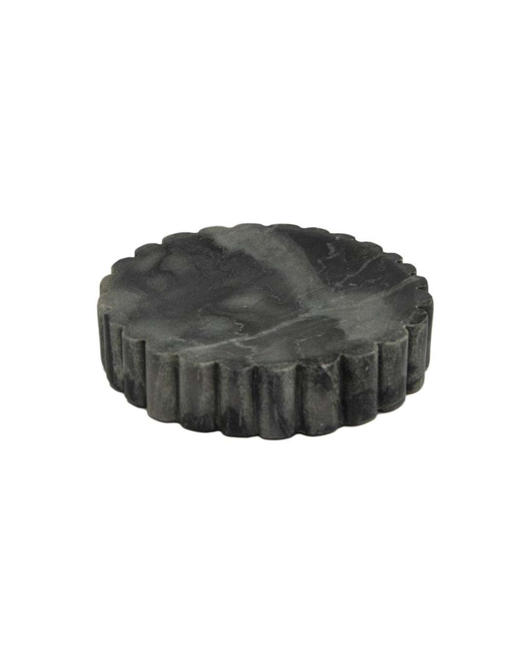 ELORA GREY MARBLE SOAP DISH RIBBED EDGE