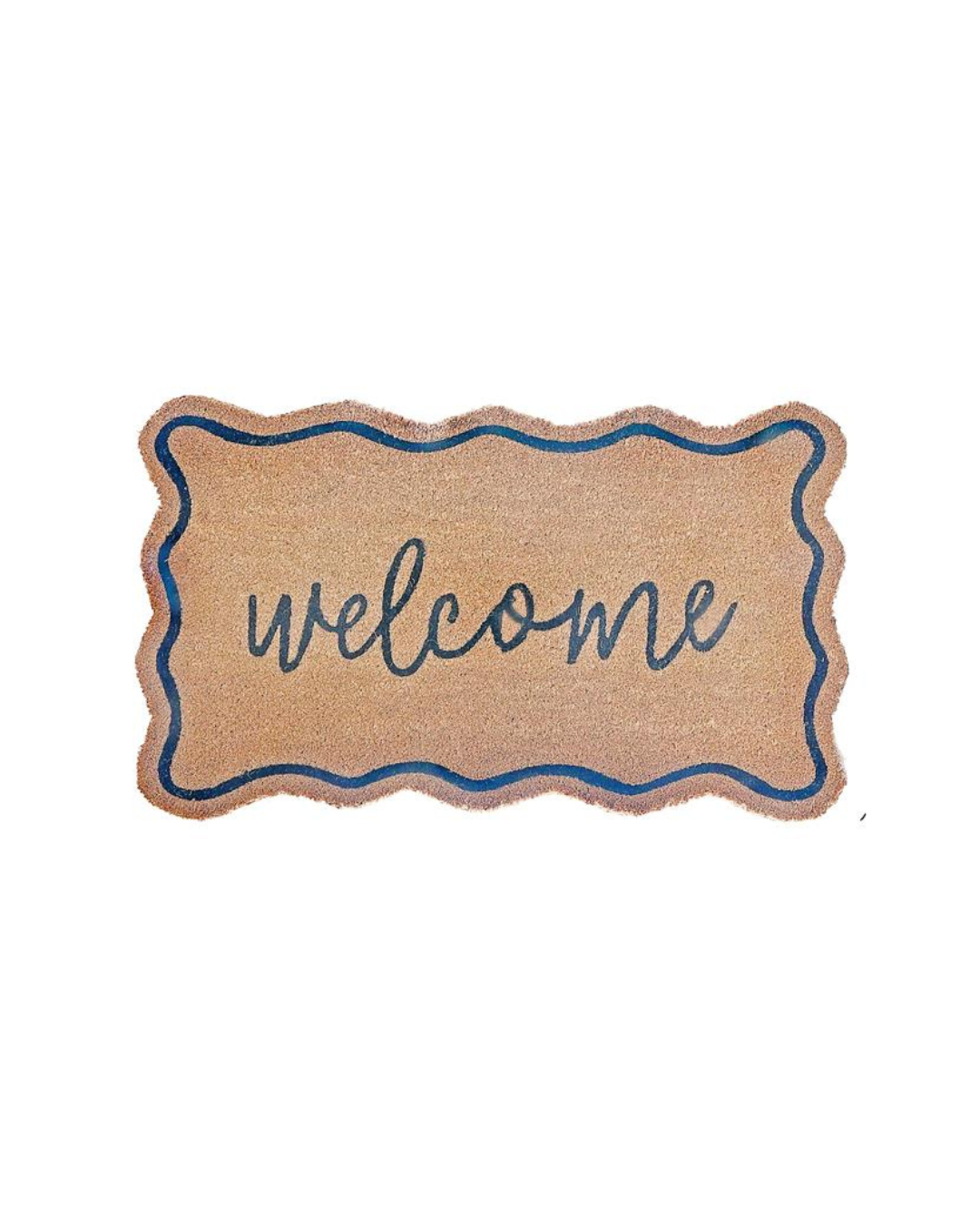SCALLOP SHAPE COIR DOOR MAT "WELCOME"