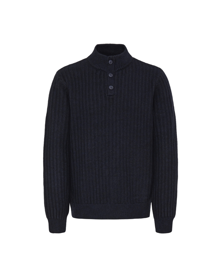 BHDEXTER BUTTON SWEATER "DARK NAVY"