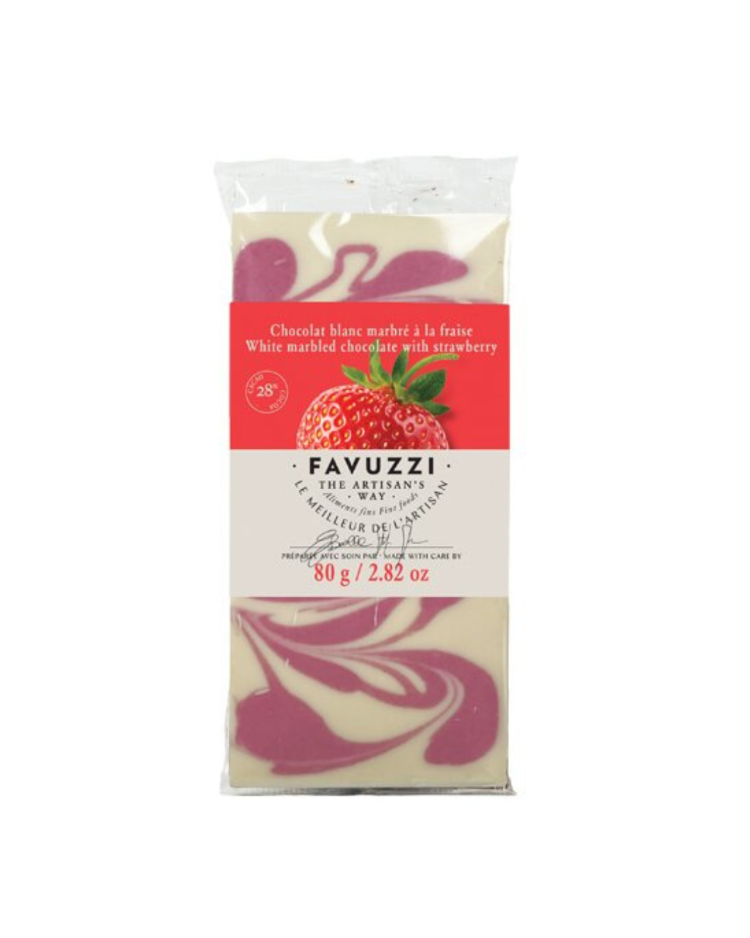 WHITE MARBLED CHOCOLATE WITH STRAWBERRY 80G