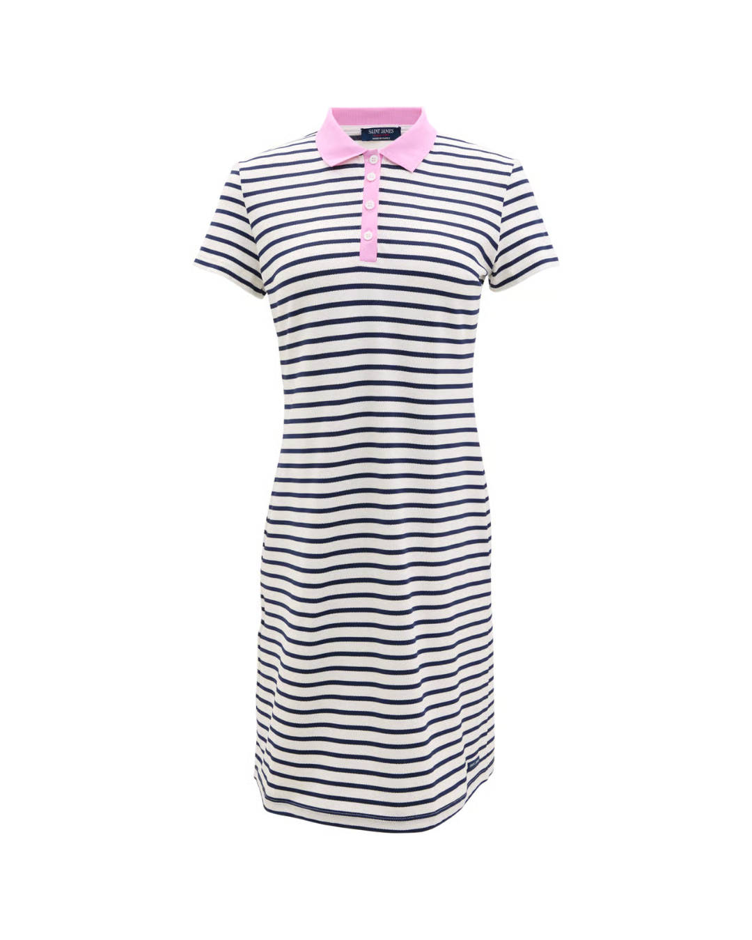 AGEN STRIPED POLO DRESS "NEIGE/MARINE/NACRE"