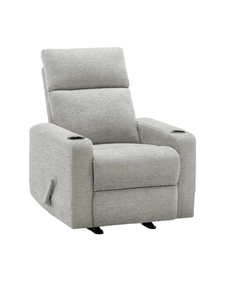 AOTANSI UPHOLSTERED MANUAL RECLINING CHAIR "LIGHT GREY"