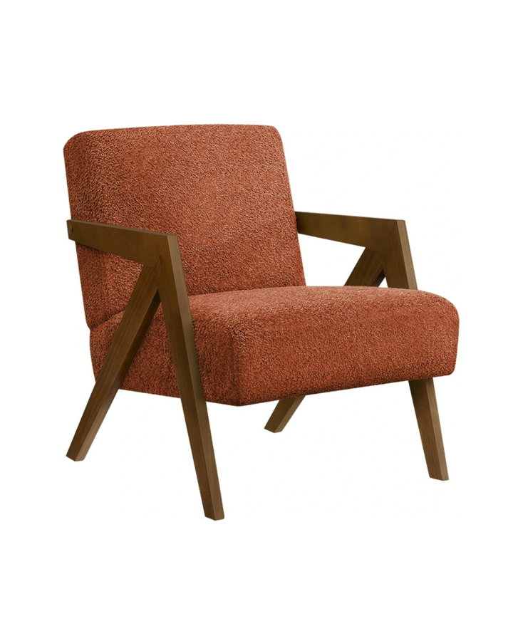 ACCENT CHAIR "BROWN WALNUT/RED"