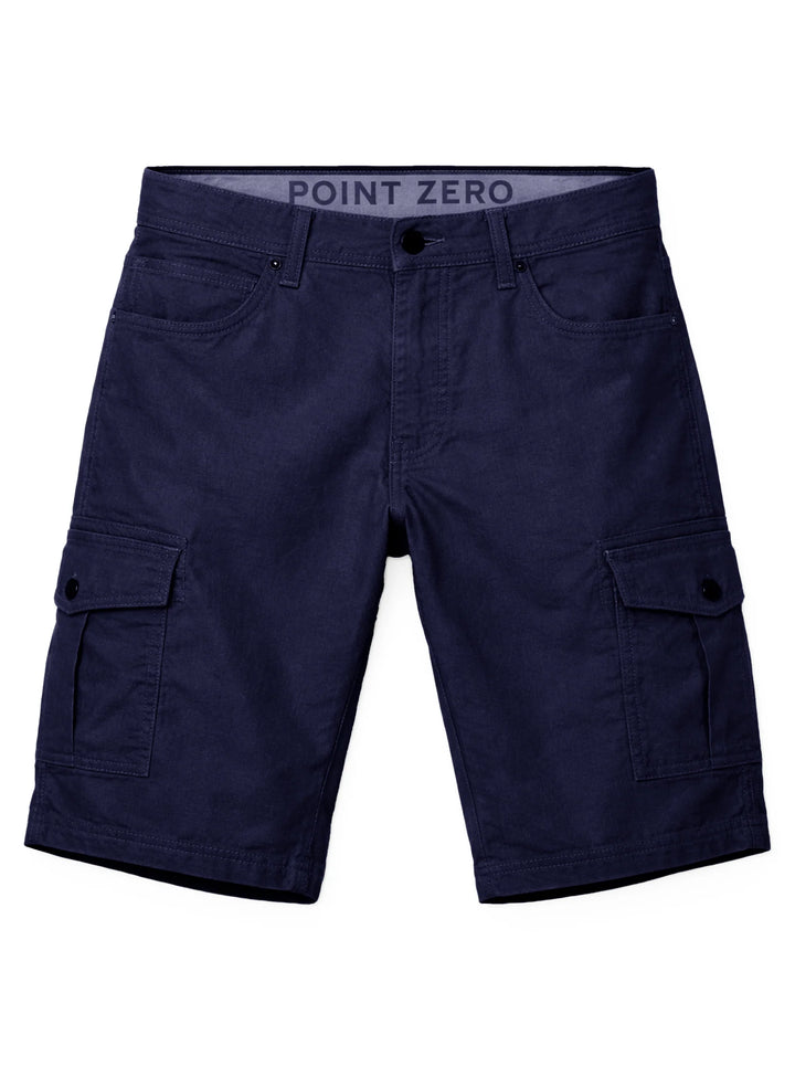 VANCE - STRETCH SLUB TWILL CARGO BERMUDA "NAVY"