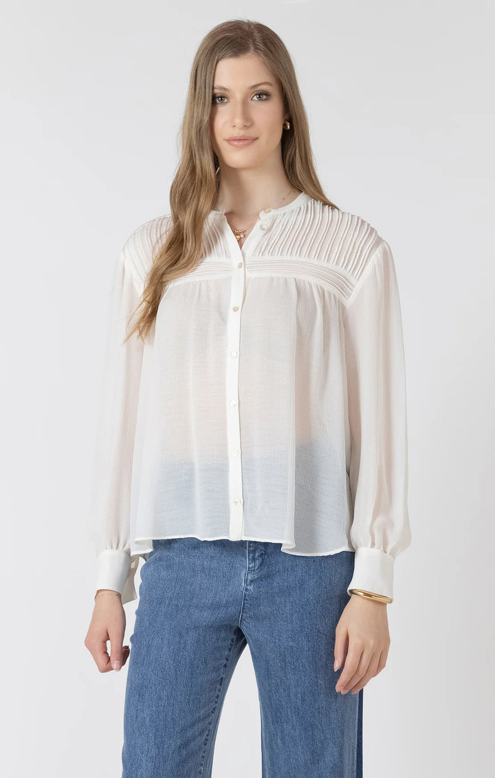 PINTUCK DETAIL BLOUSE "VANILLA"