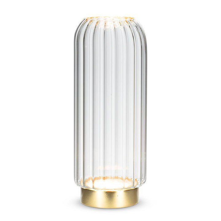 LARGE PANEL LED VASE W/ GOLD BASE 8.5&
