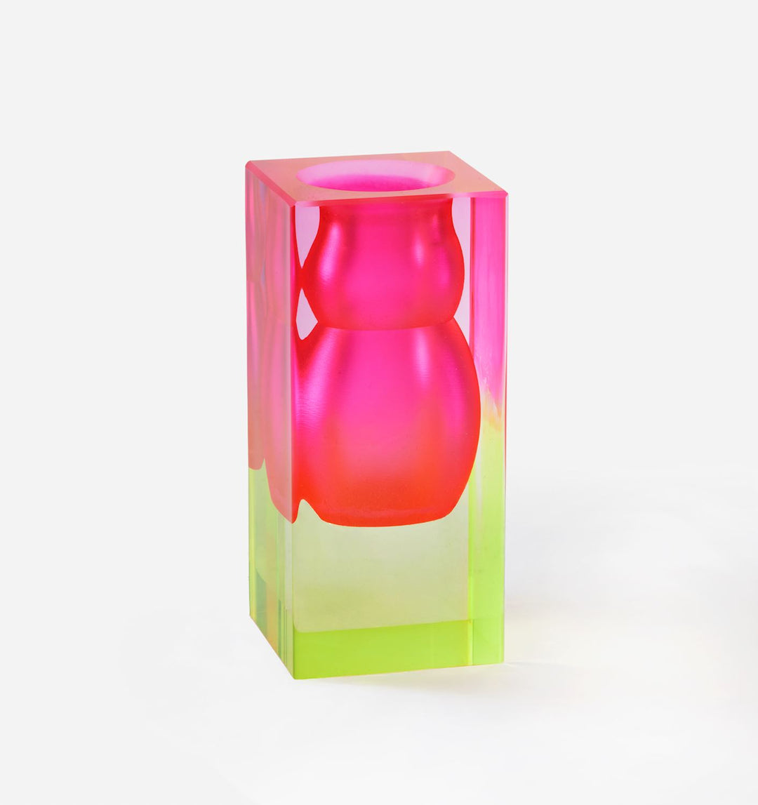 PINK &amp; YELLOW VASE/PEN HOLDER