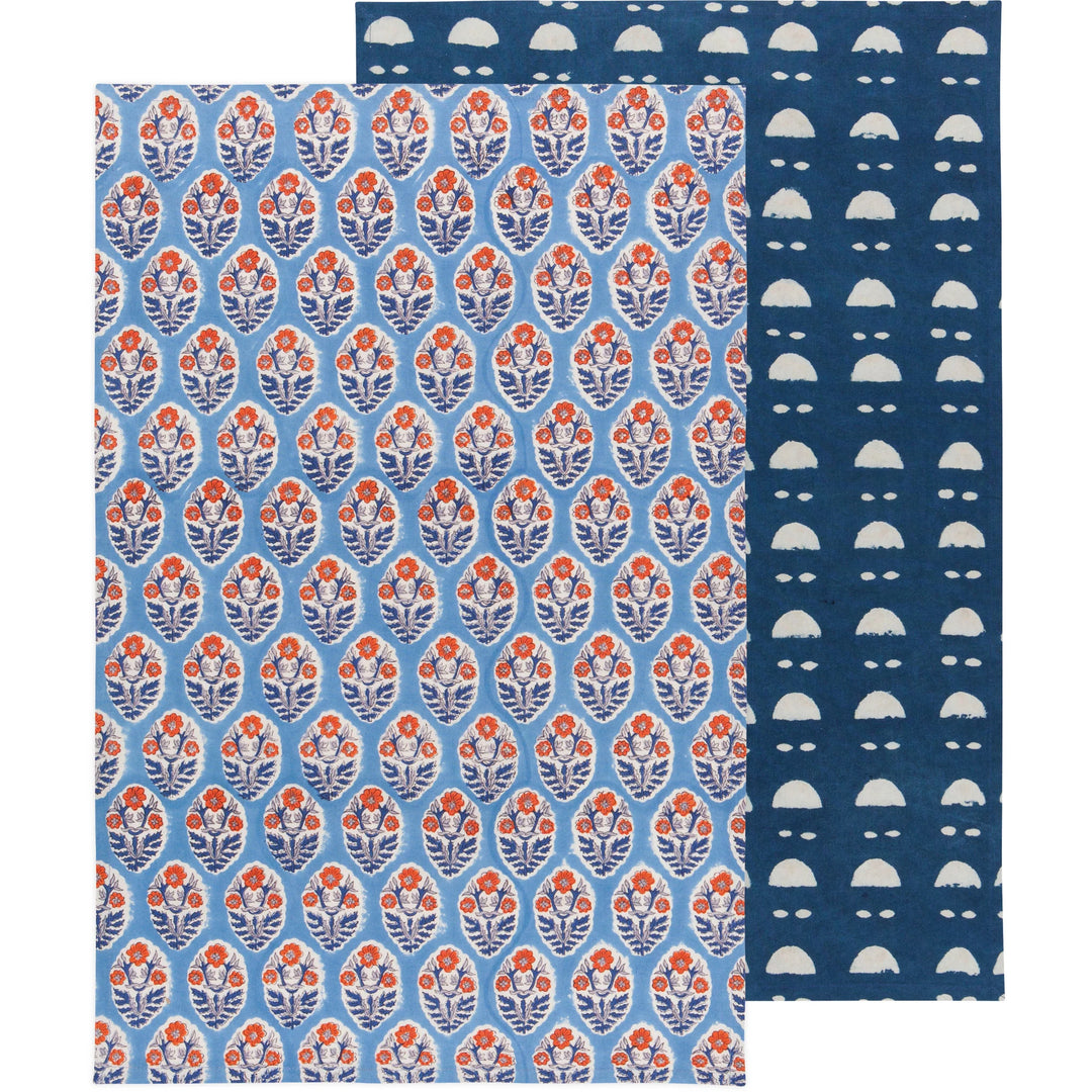 VISTA BLOCK PRINTED DISHTOWEL - SET OF 2