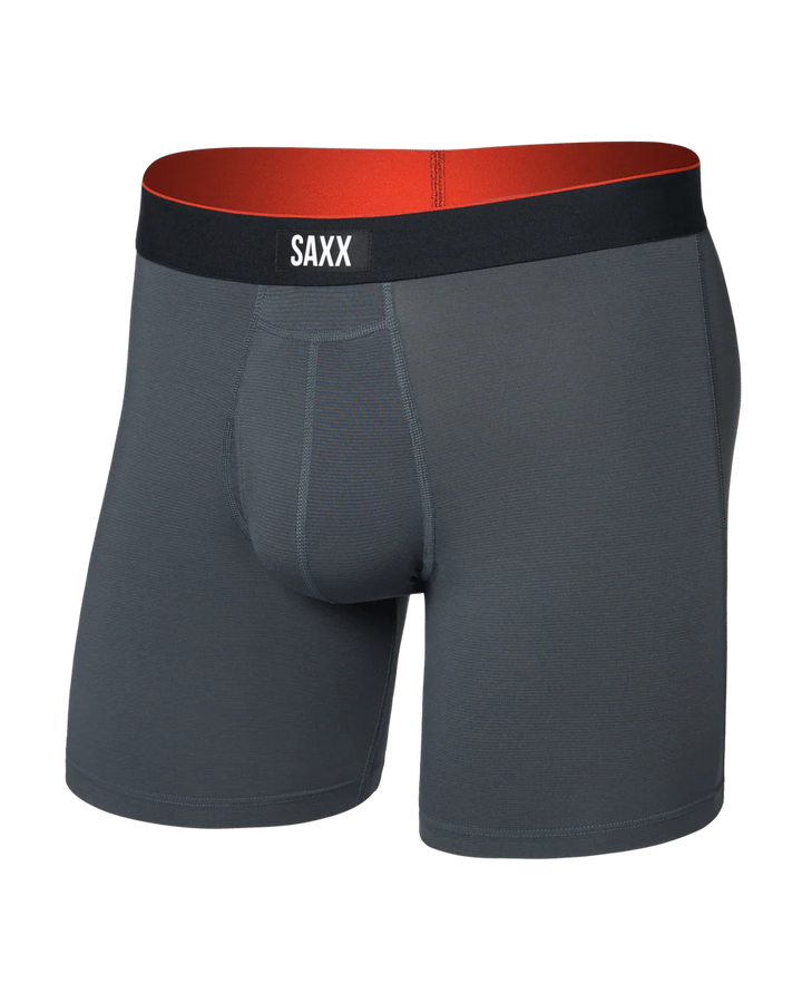 MULTI-SPORT MESH BOXER BRIEF 6" "TURBULENCE WITH BLACK WAISTBAND"