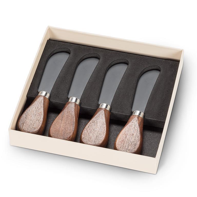 WALNUT HANDLED PATE SPREADERS, SET OF 4