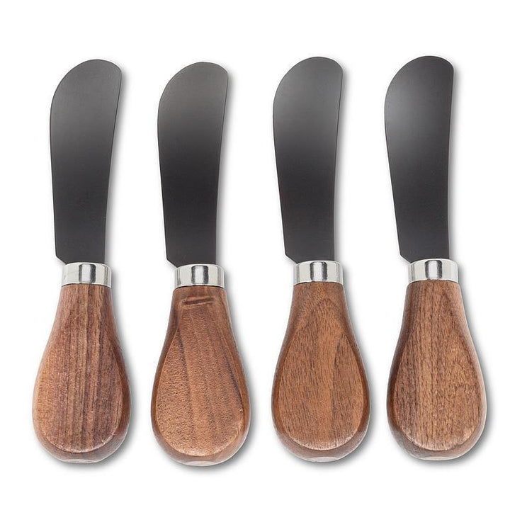 WALNUT HANDLED PATE SPREADERS, SET OF 4