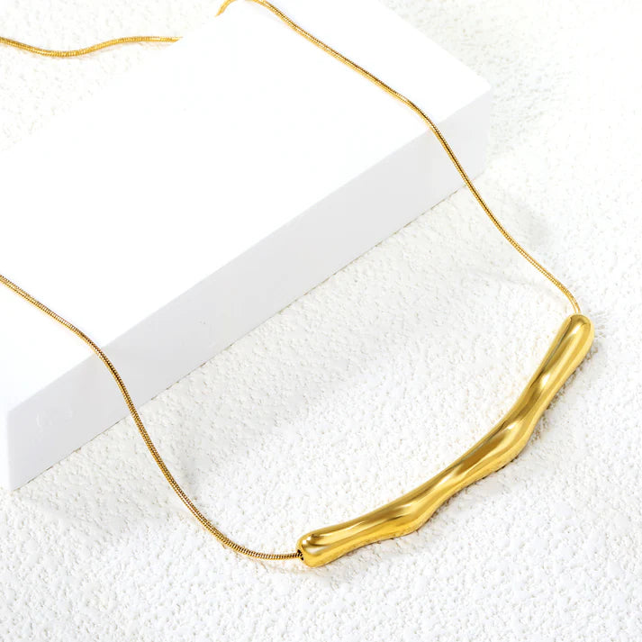 WAVEFORM PENDANT NECKLACE - GOLD