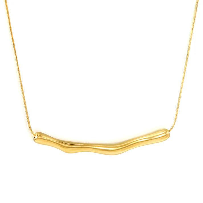 WAVEFORM PENDANT NECKLACE - GOLD