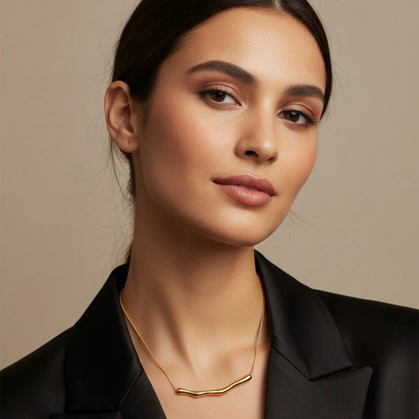 WAVEFORM PENDANT NECKLACE - GOLD