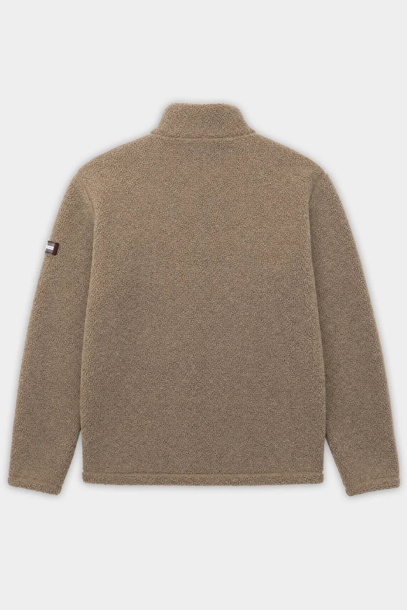 WELLAND - SHERPA BONDED FLEECE 1/2-ZIP TRACK JACKET "DESERT"