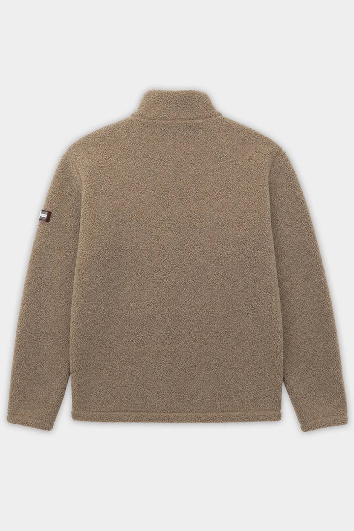 WELLAND - SHERPA BONDED FLEECE 1/2-ZIP TRACK JACKET "DESERT"
