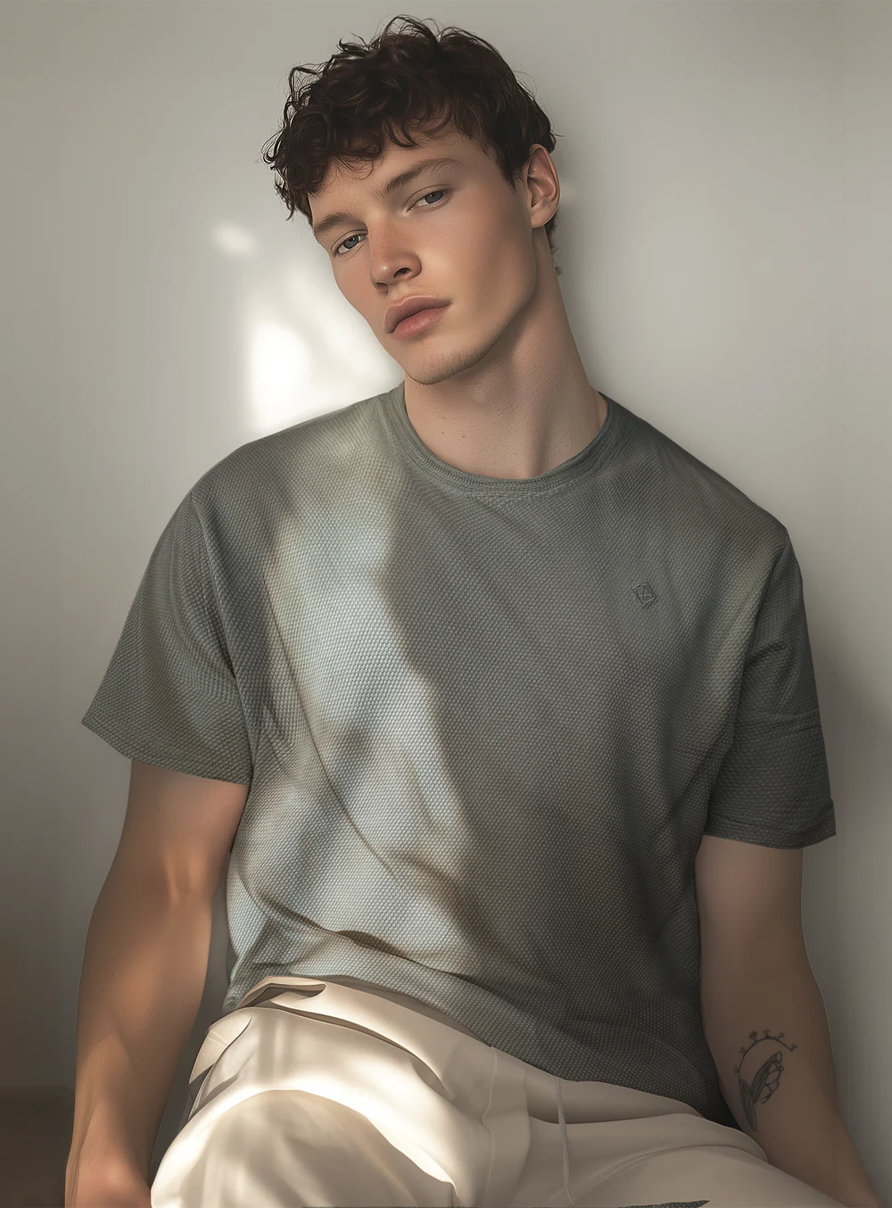 WESTIN - BUBBLE JACQUARD CREWNECK T-SHIRT "MOUNTAIN"