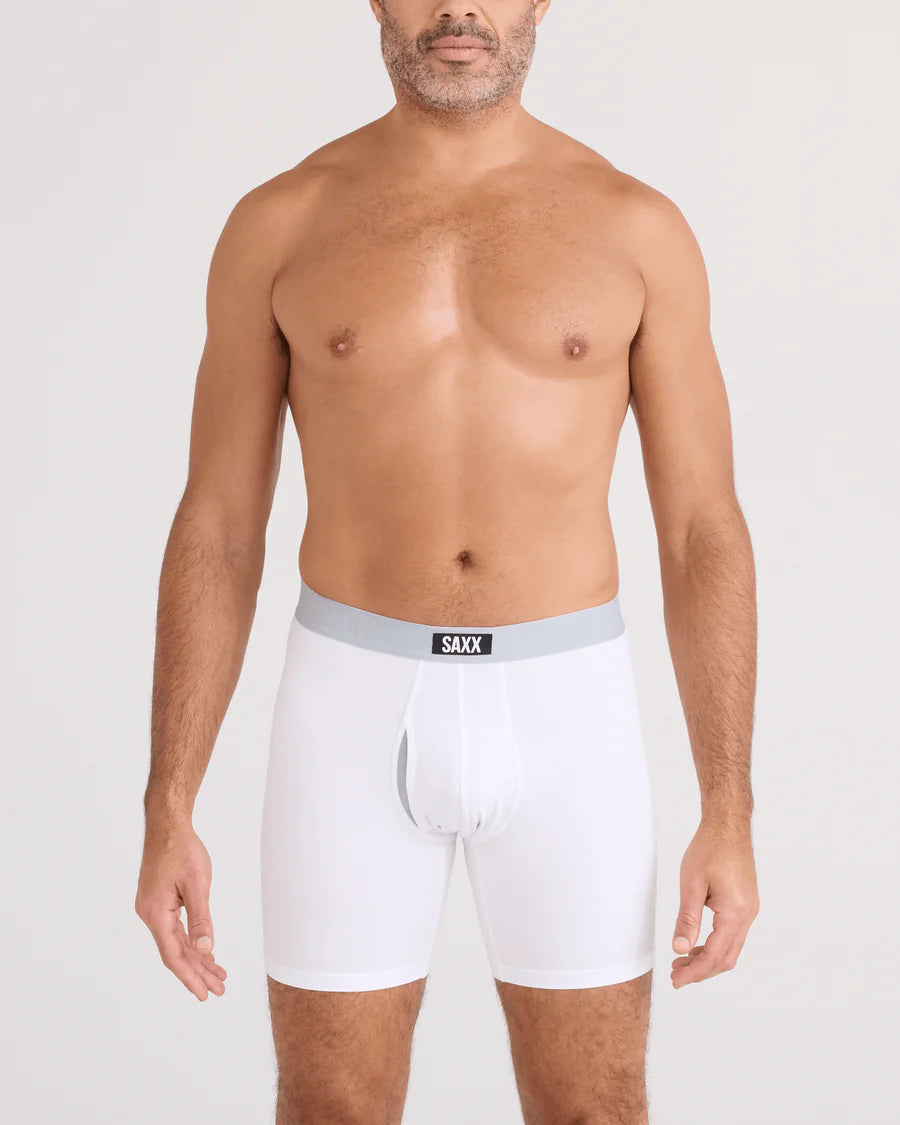 VIBE XTRA SOFT COMFORT BOXER BRIEF 6" "WHITE"