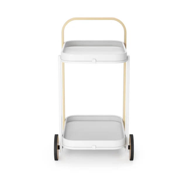 BELLWOOD BAR &amp; STORAGE CART "WHITE/NATURAL"