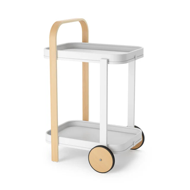 BELLWOOD BAR &amp; STORAGE CART "WHITE/NATURAL"