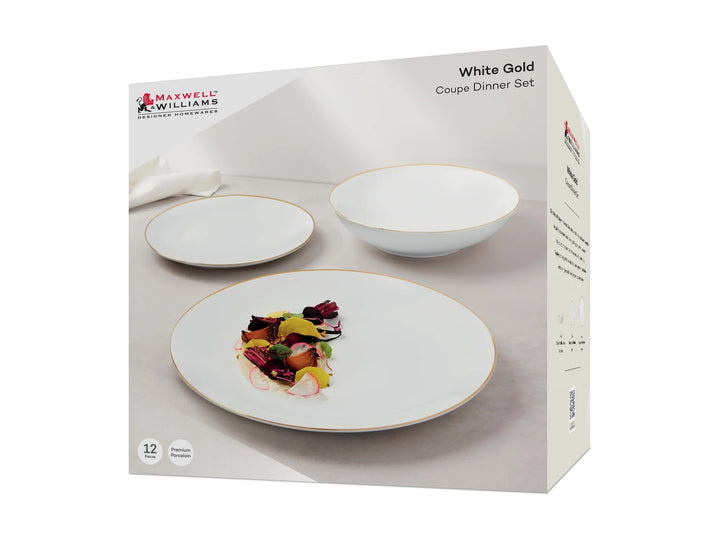 WHITE GOLD COUPE DINNER SET - 12PC