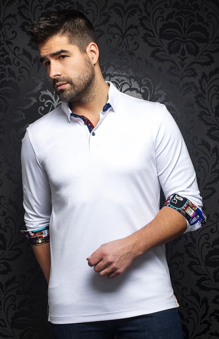 POLO FALCON - WHITE/NAVY/BLUE/BLACK/RED