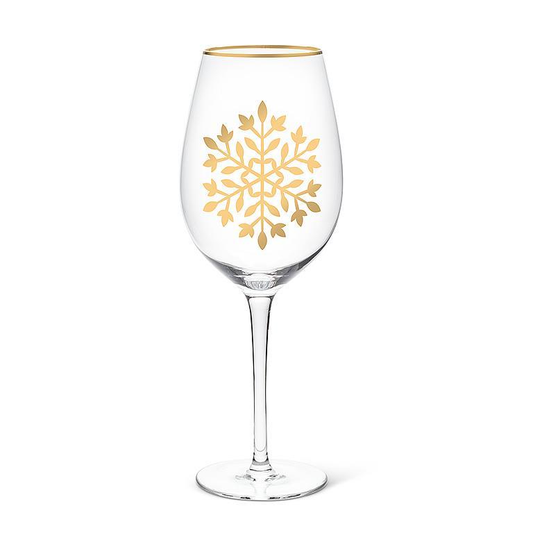 GOLD SNOWFLAKE GOBLET - 9.5''H (14OZ)