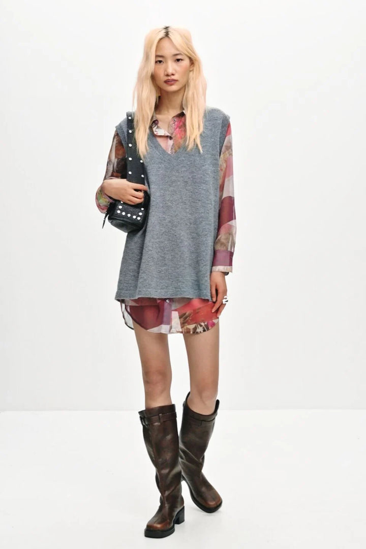 NANTES COMBINED SHIRT DRESS "WOLF GREY"