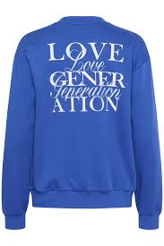 KAFFE KABERTA SWEATSHIRT SURF THE WEB - BLUE