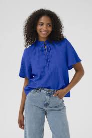 KAFFE KALIANNA BLOUSE BLUSER SURF THE WEB - BLUE