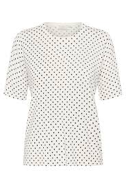 KAFFE KALIZ PULLOVER - CHALK/BLACK DOT