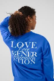 KAFFE KABERTA SWEATSHIRT SURF THE WEB - BLUE
