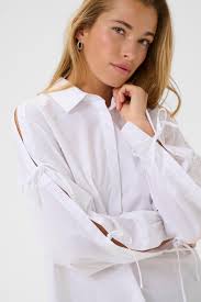 KAFFE KASARA SHIRT - OPTICAL WHITE