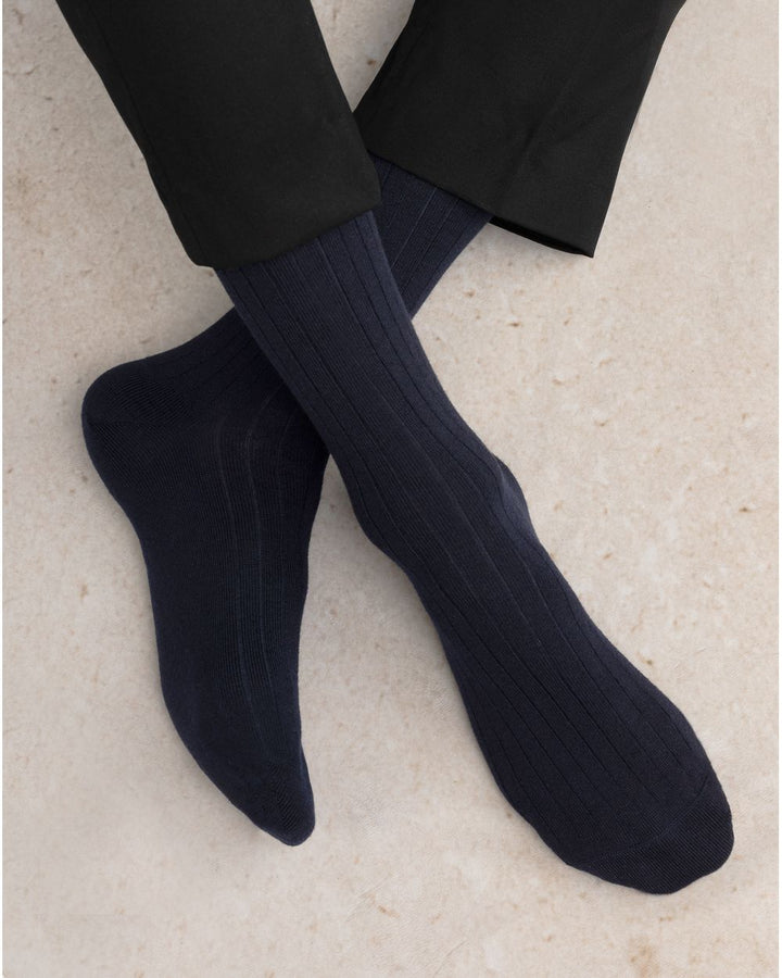 WOOL SOCKS WITH COTTON INSIDE "MARINE"