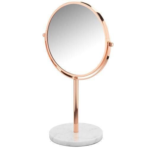 ROBELY ROSE GOLD VANITY MIRROR ON MARBLE BASE