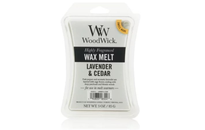 WoodWick Wax Melts - LAVENDER AND CEDAR, PACK OF 6