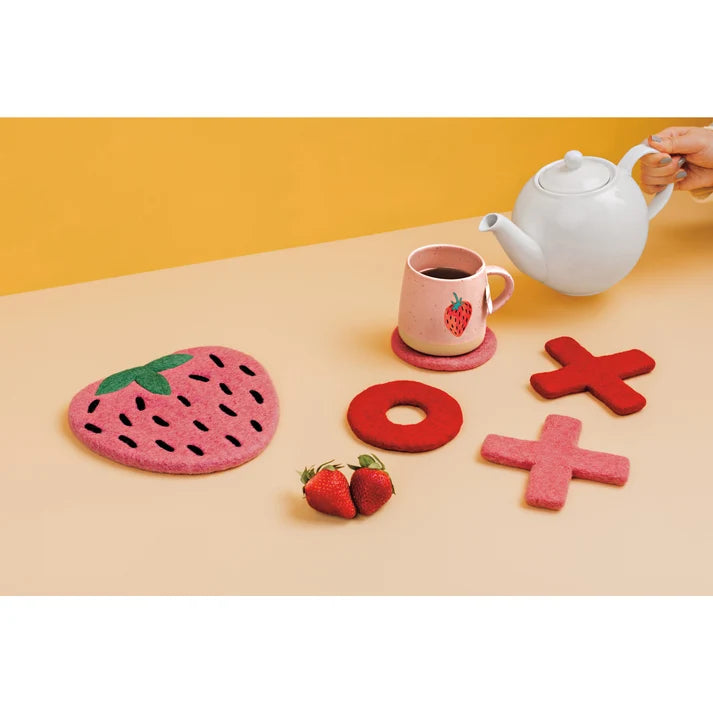 XO FELT WOOL COASTERS - SET OF 4