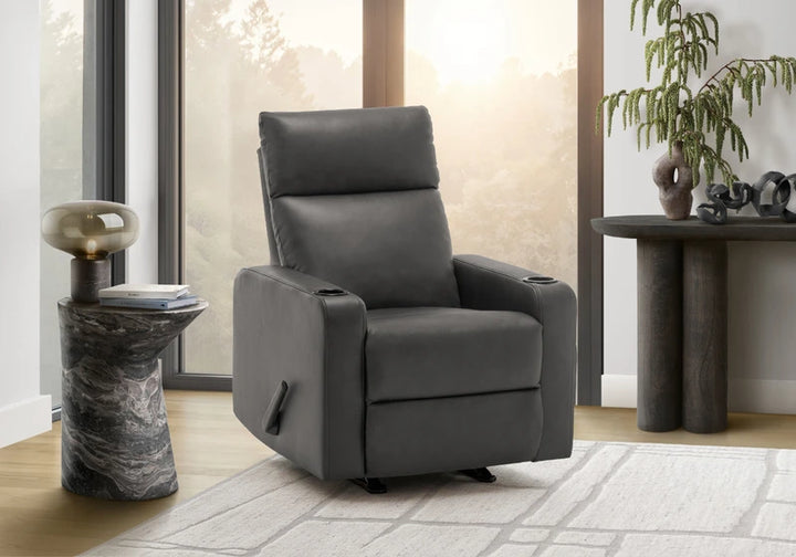 YANQING FAUX LEATHER MANUAL RECLINING CHAIR "GREY"