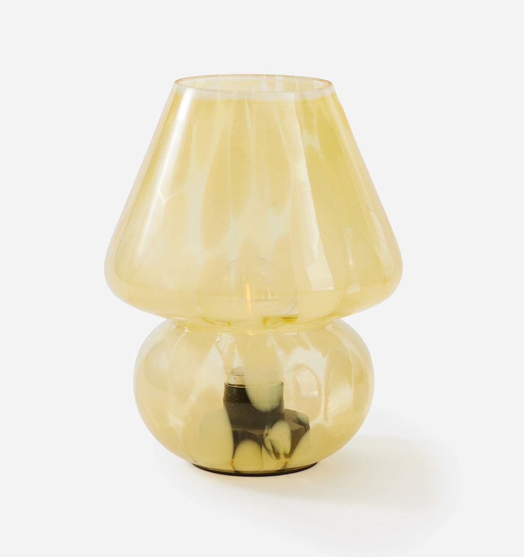 MARBLED GLASS MUSHROOM TABLE LAMP