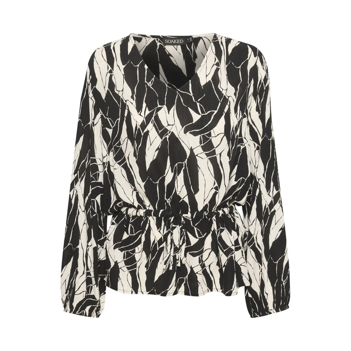 SLZAYA BLOUSE "BLACK & WHITE ROCK PRINT"