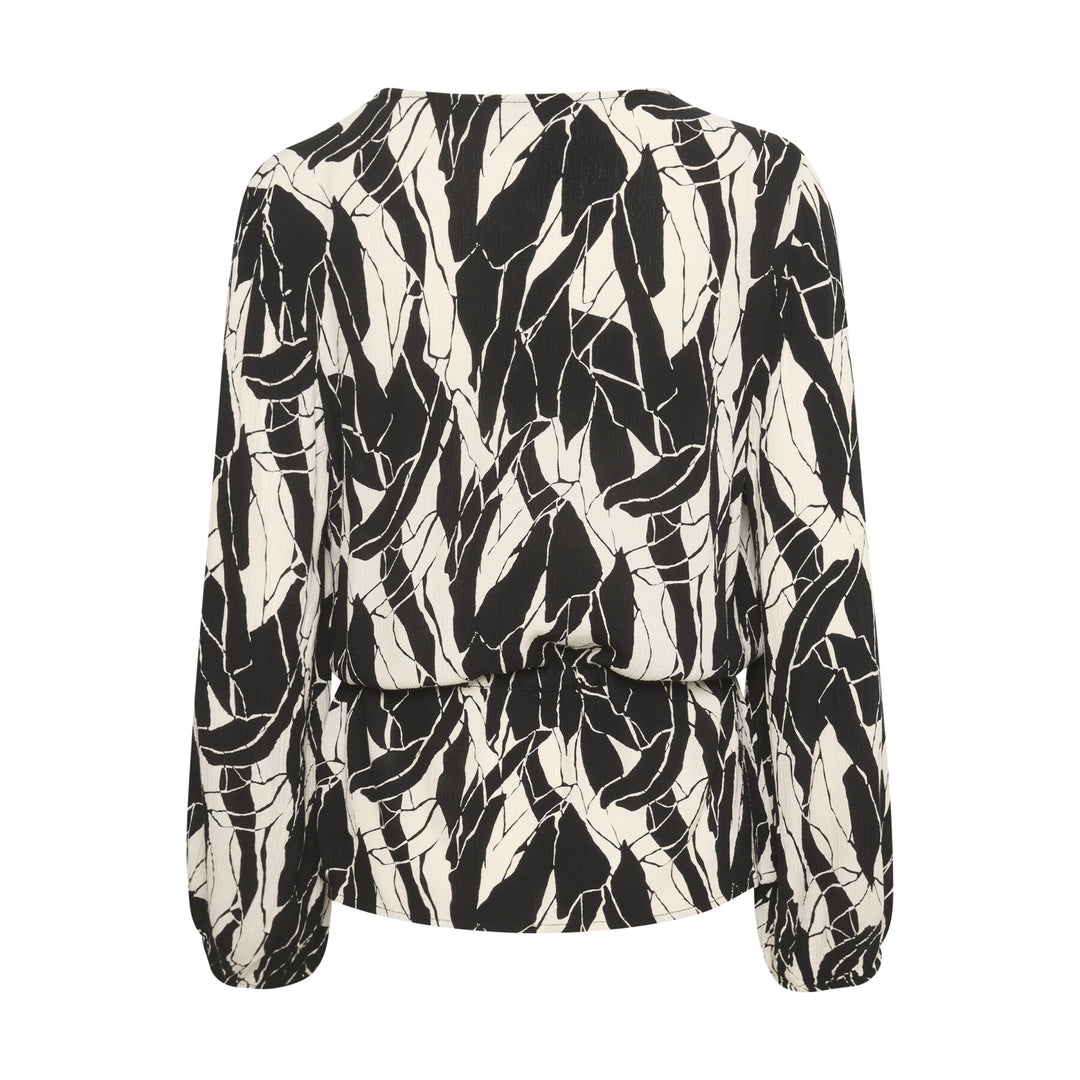 SLZAYA BLOUSE "BLACK & WHITE ROCK PRINT"