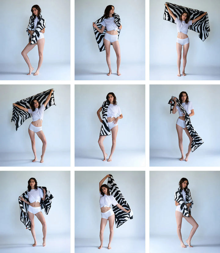 CLASSIC STRETCH TOWEL "WILD" - ZEBRA