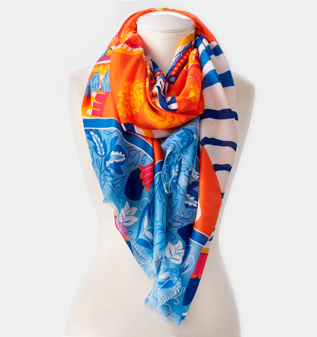 ZEBRA PRINT SCARF "ORANGE"