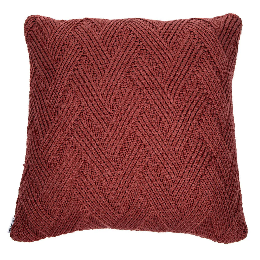 ZIG ZAG TERRACOTTA KNIT EUROPEAN PILLOW