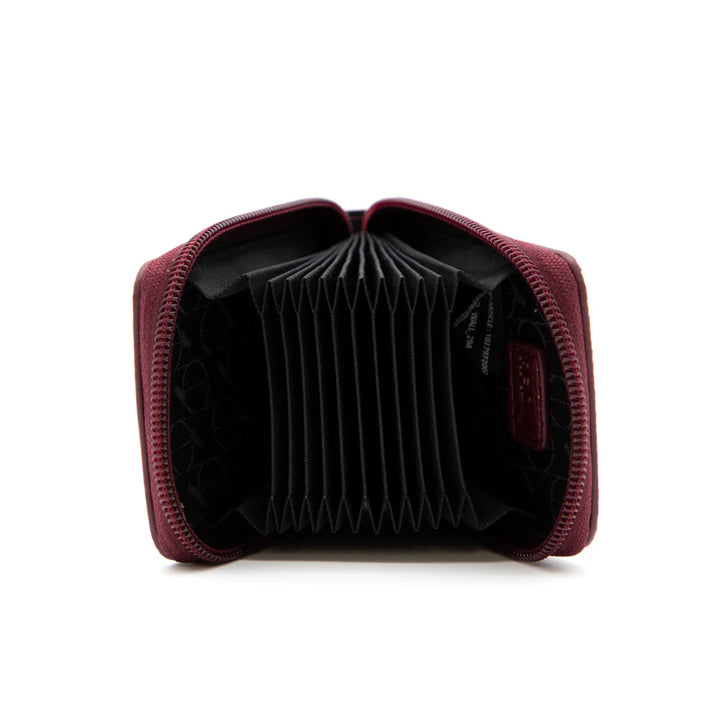 RIONA PEBBLED SOHO ZIP AROUND RFID WALLET "BURGUNDY"