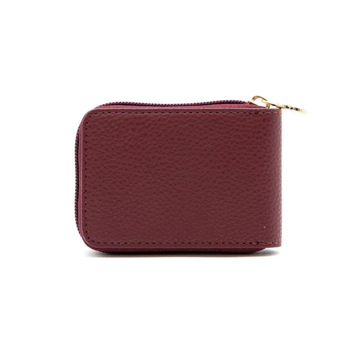 RIONA PEBBLED SOHO ZIP AROUND RFID WALLET "BURGUNDY"