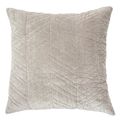 VELOURS GREY VELVET DECORATIVE PILLOW 18X18