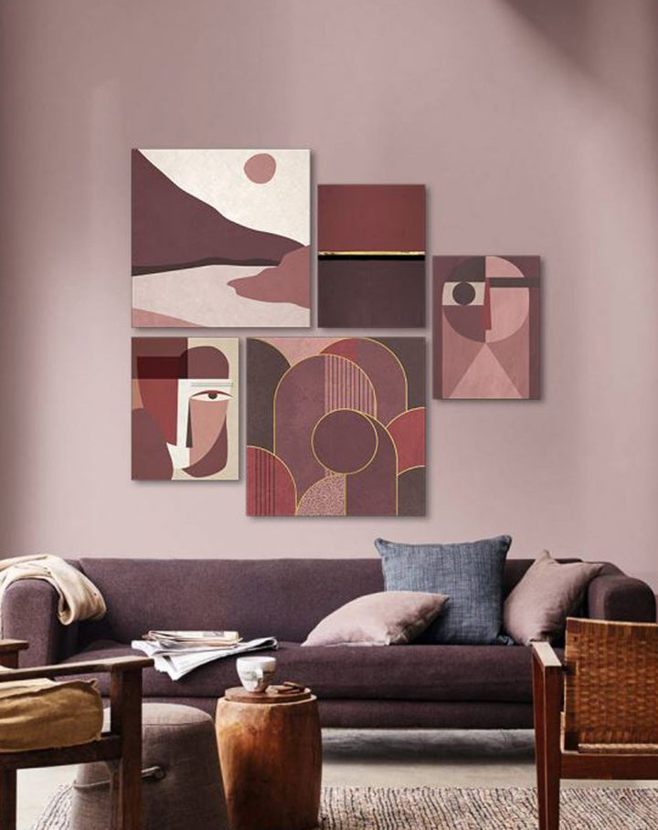 SET OF 5 ABSTRACT FRAMES